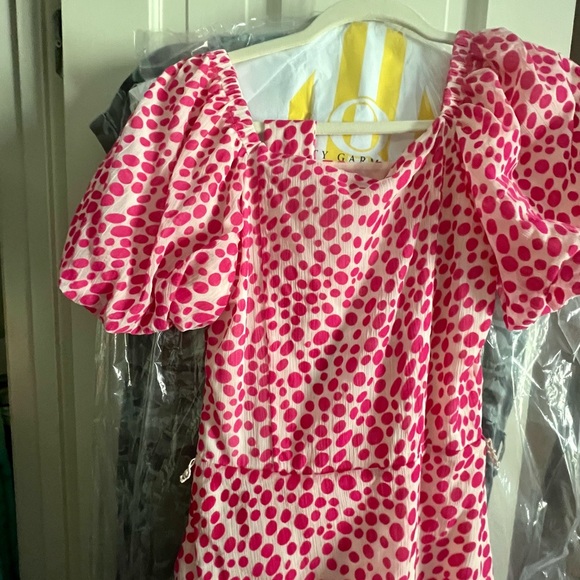 Whistles Viola short sleeve midi pink dot dress sz 2 US /6 UK - Picture 12 of 12